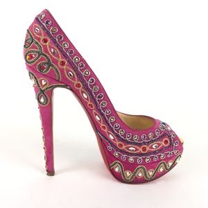 Christian Louboutin Pink Suede Bollywoody